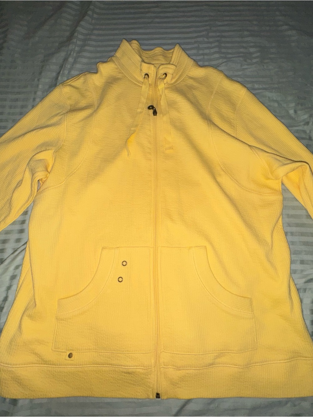 Allison Daley Women's 2X Yellow Full Zip Hoodie Jacket Long Sleeve Pockets